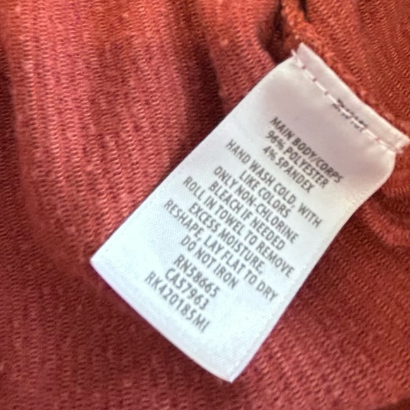 SET of 2 Ribbed Mockneck Long Sleeve Orange Tops - Rachel Zoe and Abound - Picture 14 of 14